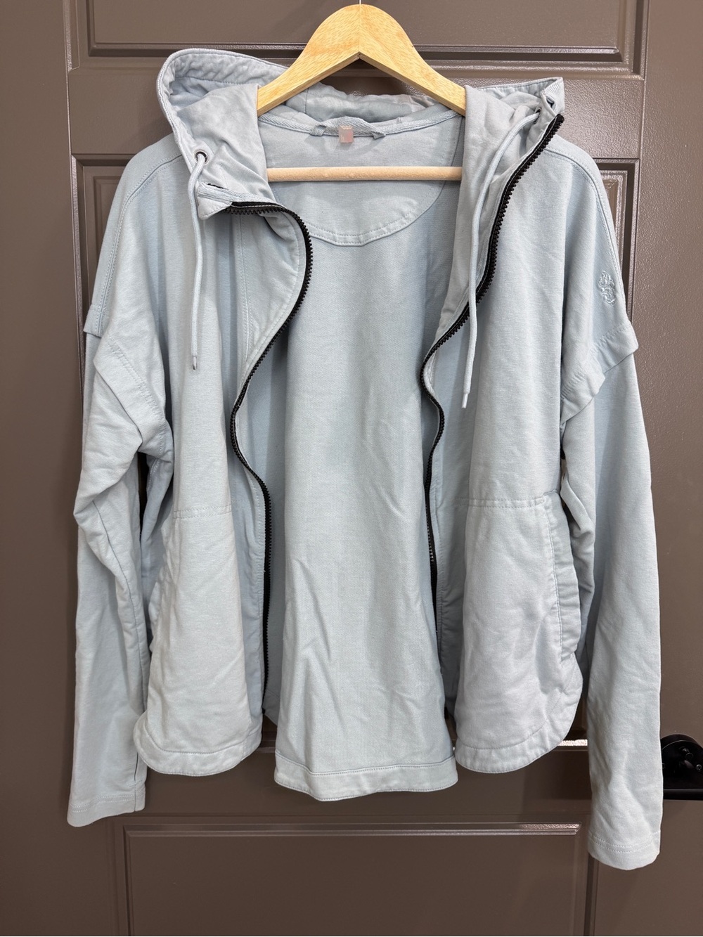 FP Movement by Free People Nothing But Sweats Light Blue Zip Hoodie - Picture 9 of 13